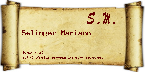 Selinger Mariann névjegykártya
